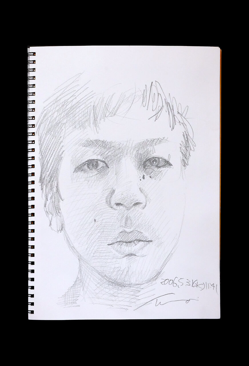 Contemporary artist SHINTAKU Tomoni's 2006/5/31 Self-portrait or pencil drawing