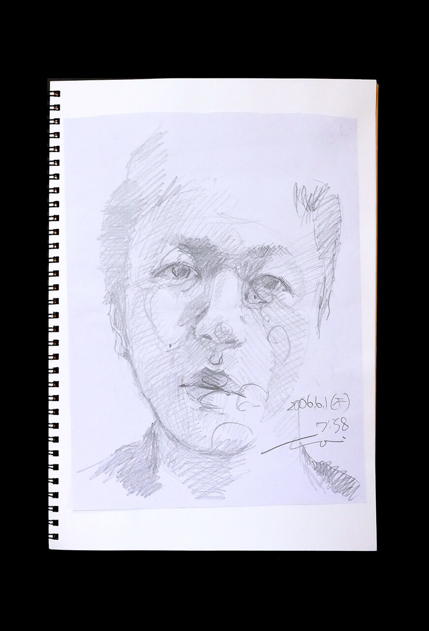 Contemporary artist SHINTAKU Tomoni's 2006/6/1 Self-portrait or pencil drawing