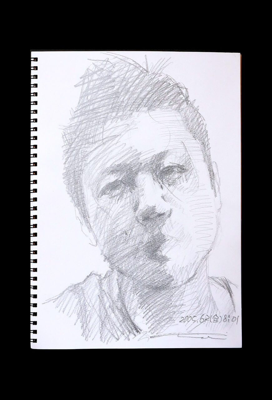 Contemporary artist SHINTAKU Tomoni's 2006/6/2 Self-portrait or pencil drawing
