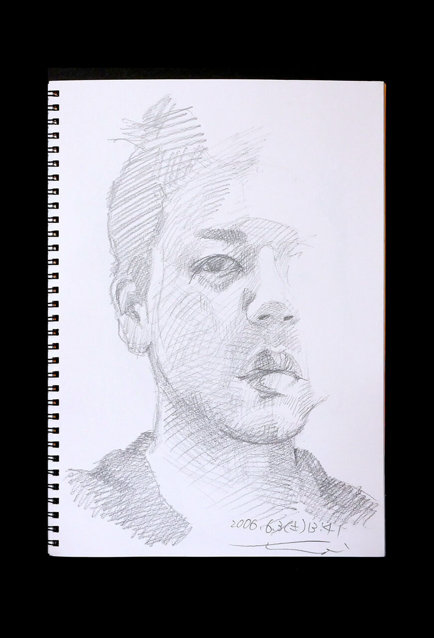 Contemporary artist SHINTAKU Tomoni's 2006/6/3 Self-portrait or pencil drawing