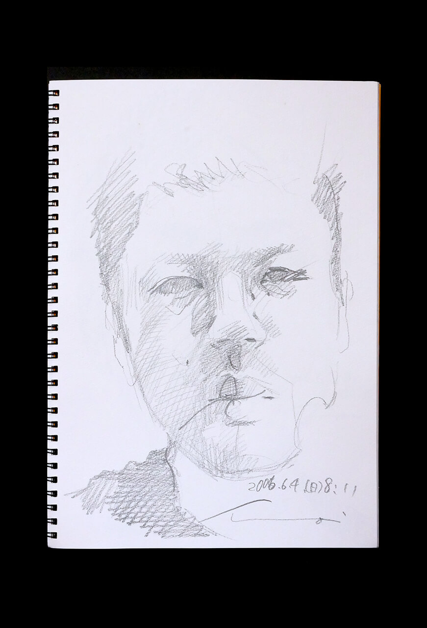 Contemporary artist SHINTAKU Tomoni's 2006/6/4 Self-portrait or pencil drawing