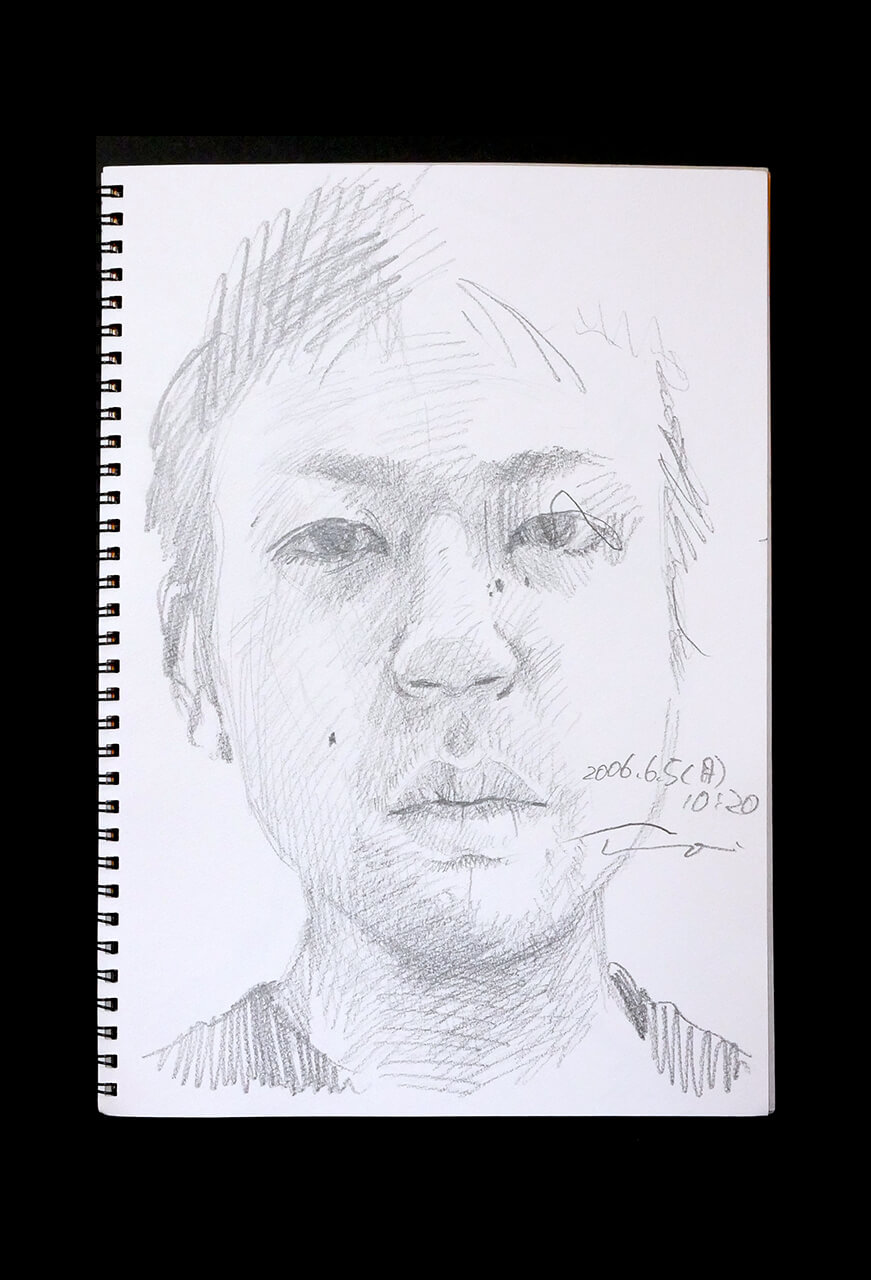 Contemporary artist SHINTAKU Tomoni's 2006/6/5 Self-portrait or pencil drawing