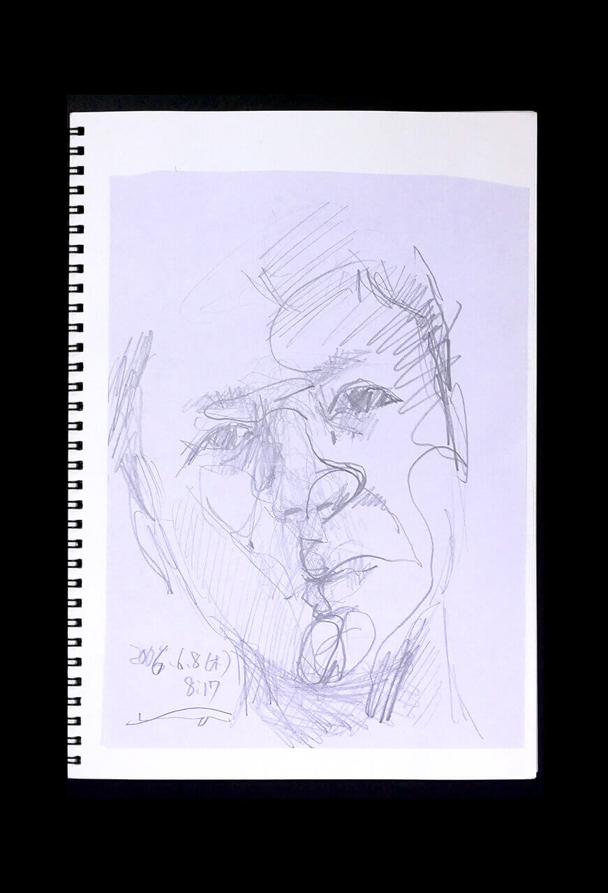 Contemporary artist SHINTAKU Tomoni's 2006/6/8 Self-portrait or pencil drawing