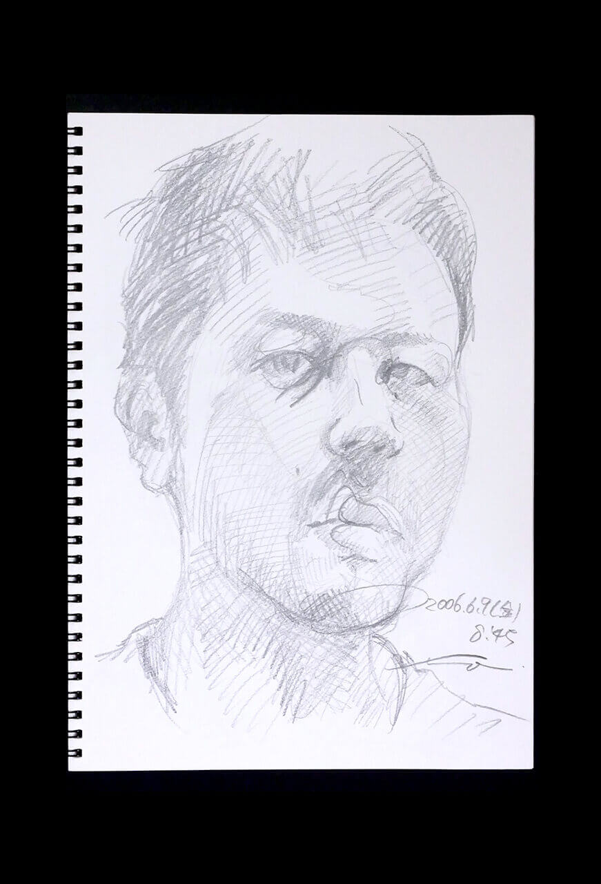 Contemporary artist SHINTAKU Tomoni's 2006/6/9 Self-portrait or pencil drawing
