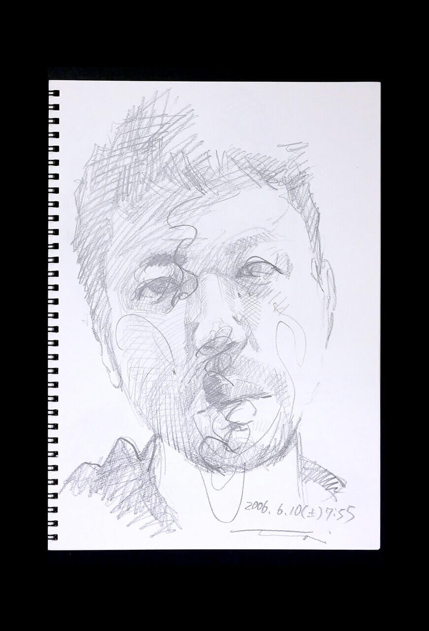 Contemporary artist SHINTAKU Tomoni's 2006/6/10 Self-portrait or pencil drawing