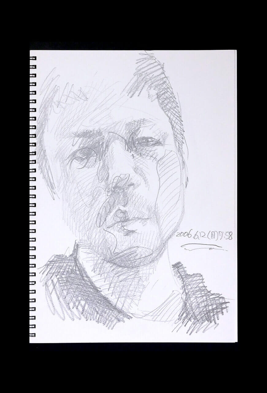 Contemporary artist SHINTAKU Tomoni's 2006/6/12 Self-portrait or pencil drawing