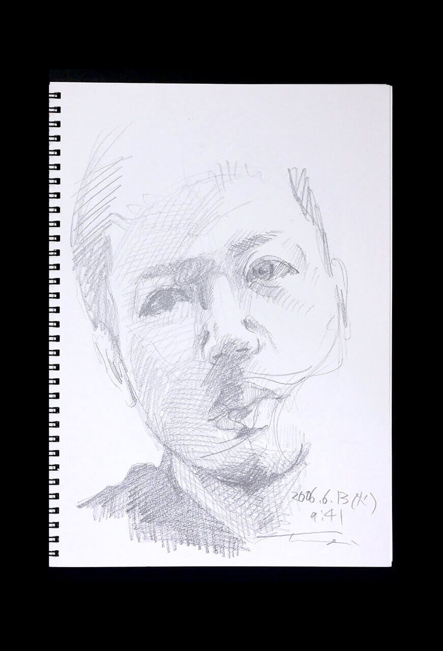 Contemporary artist SHINTAKU Tomoni's 2006/6/13 Self-portrait or pencil drawing