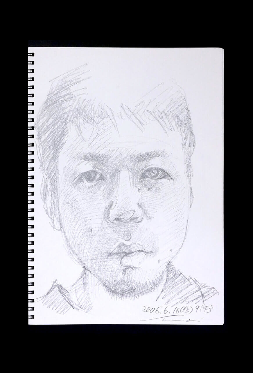 Contemporary artist SHINTAKU Tomoni's 2006/6/16 Self-portrait or pencil drawing