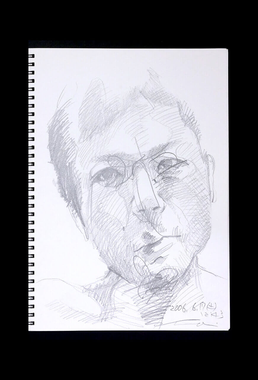 Contemporary artist SHINTAKU Tomoni's 2006/6/17 Self-portrait or pencil drawing