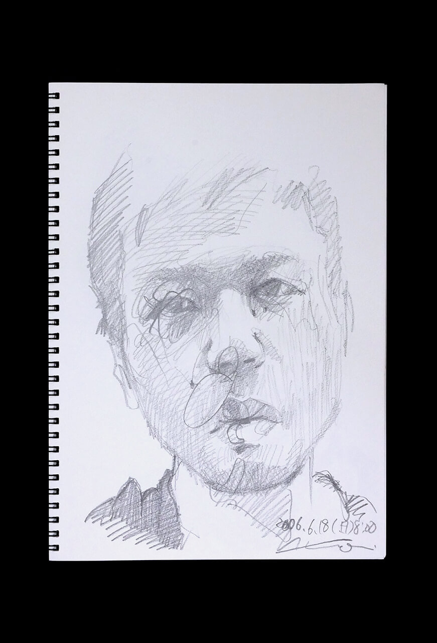 Contemporary artist SHINTAKU Tomoni's 2006/6/18 Self-portrait or pencil drawing