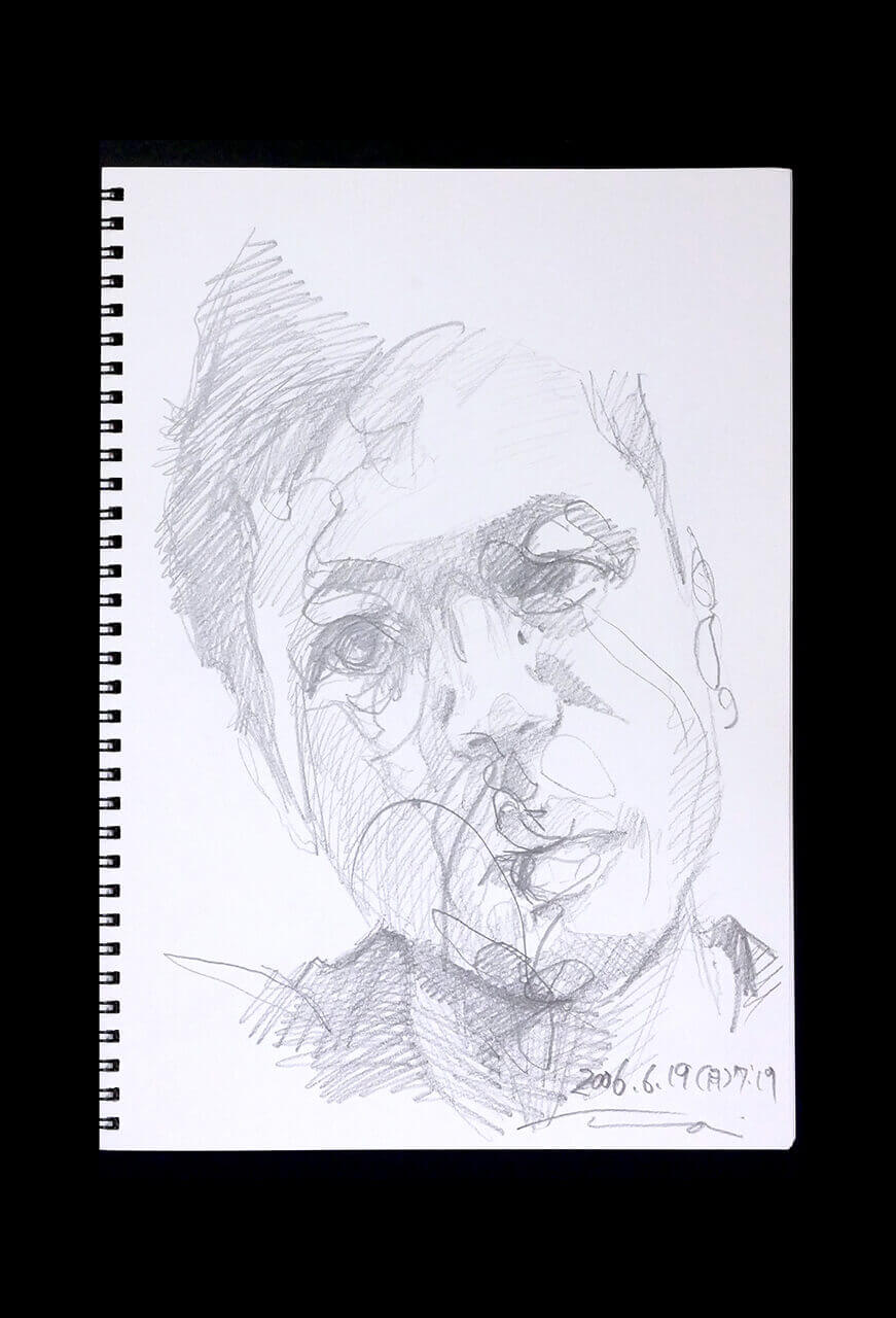 Contemporary artist SHINTAKU Tomoni's 2006/6/19 Self-portrait or pencil drawing