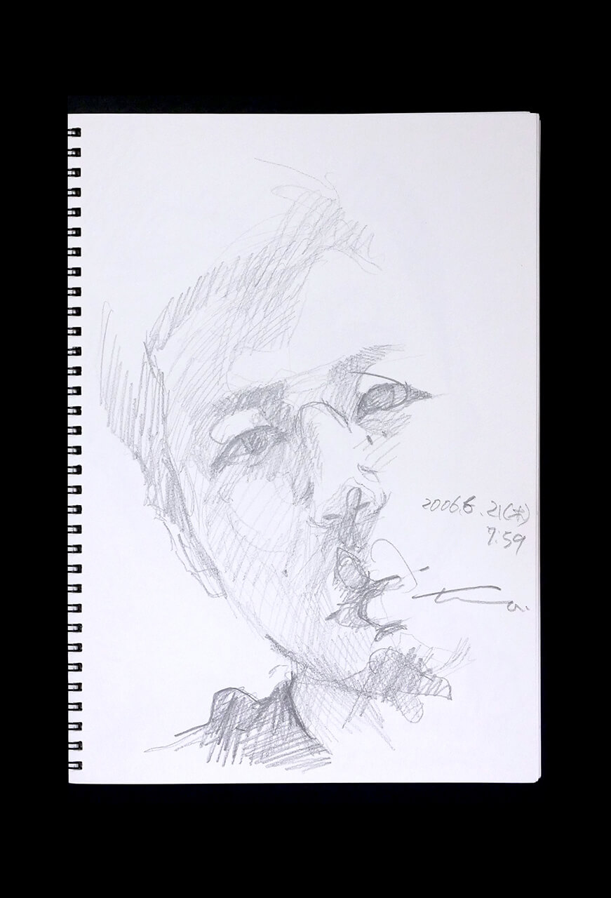 Contemporary artist SHINTAKU Tomoni's 2006/6/21 Self-portrait or pencil drawing