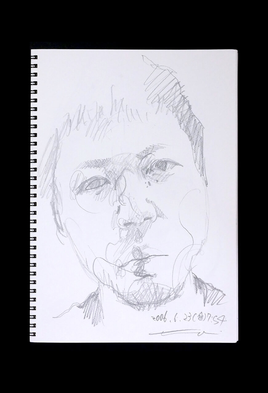Contemporary artist SHINTAKU Tomoni's 2006/6/23 Self-portrait or pencil drawing