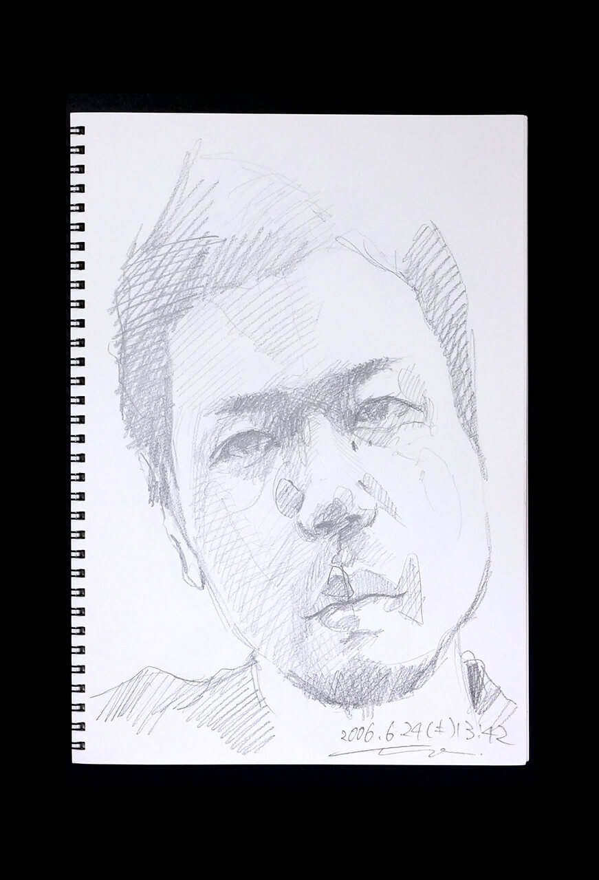 Contemporary artist SHINTAKU Tomoni's 2006/6/24 Self-portrait or pencil drawing
