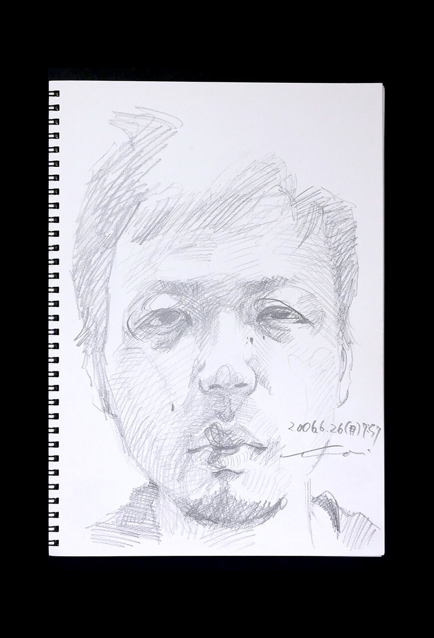 Contemporary artist SHINTAKU Tomoni's 2006/6/26 Self-portrait or pencil drawing