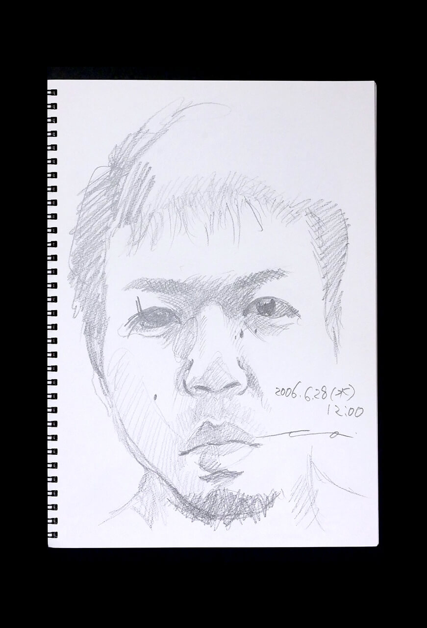 Contemporary artist SHINTAKU Tomoni's 2006/6/28 Self-portrait or pencil drawing