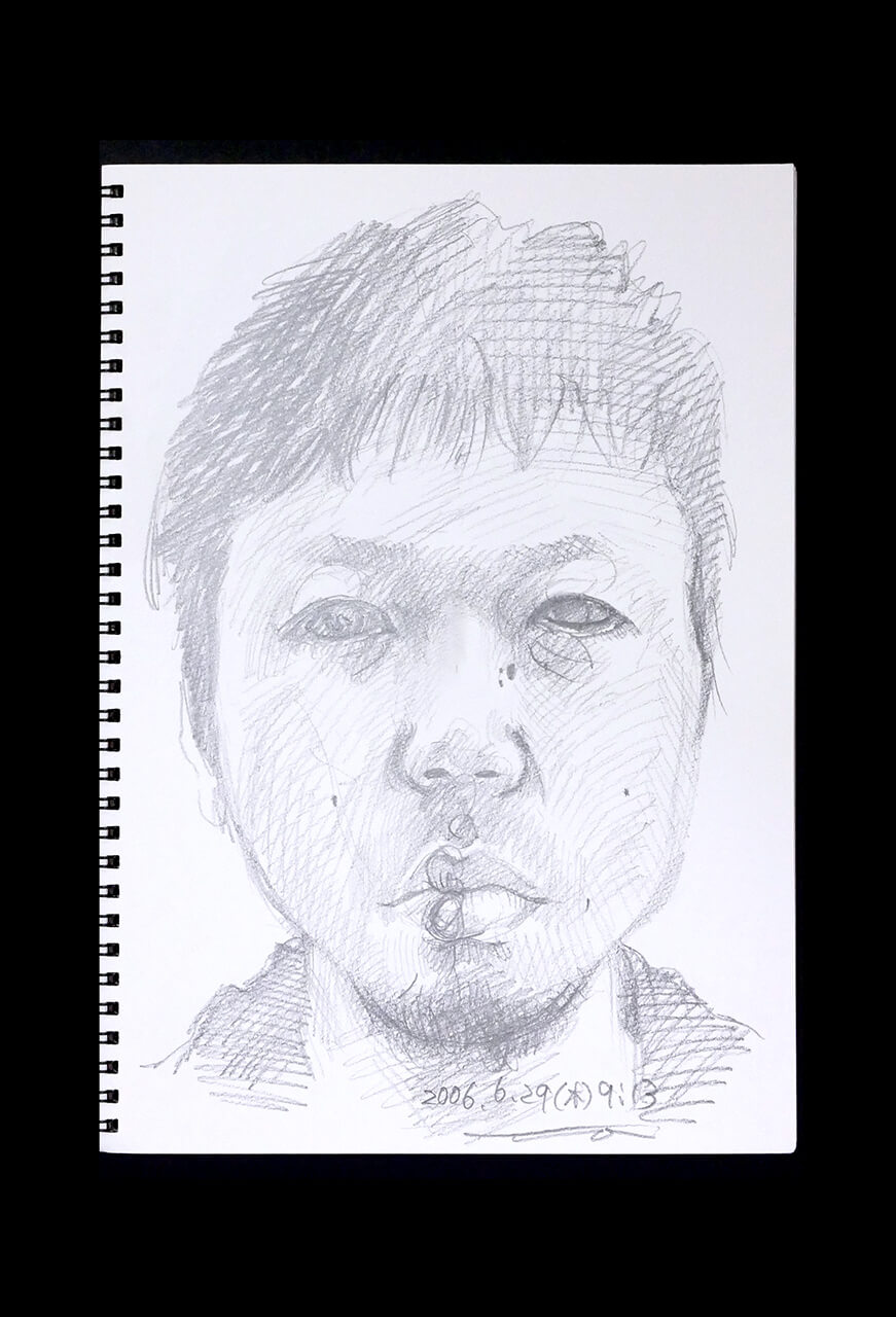 Contemporary artist SHINTAKU Tomoni's 2006/6/29 Self-portrait or pencil drawing