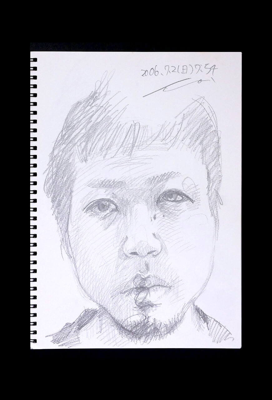 Contemporary artist SHINTAKU Tomoni's 2006/7/2 Self-portrait or pencil drawing