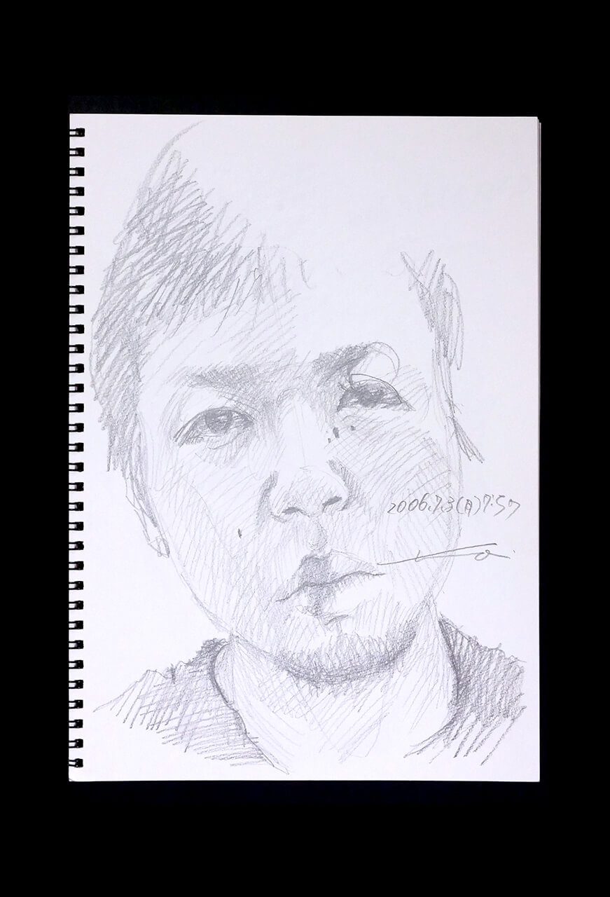 Contemporary artist SHINTAKU Tomoni's 2006/7/3 Self-portrait or pencil drawing