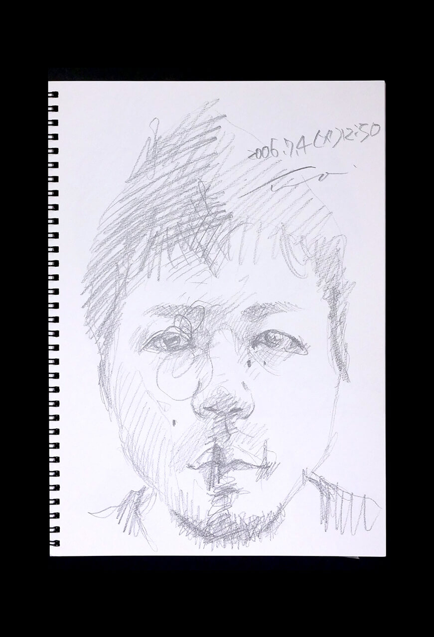 Contemporary artist SHINTAKU Tomoni's 2006/7/4 Self-portrait or pencil drawing