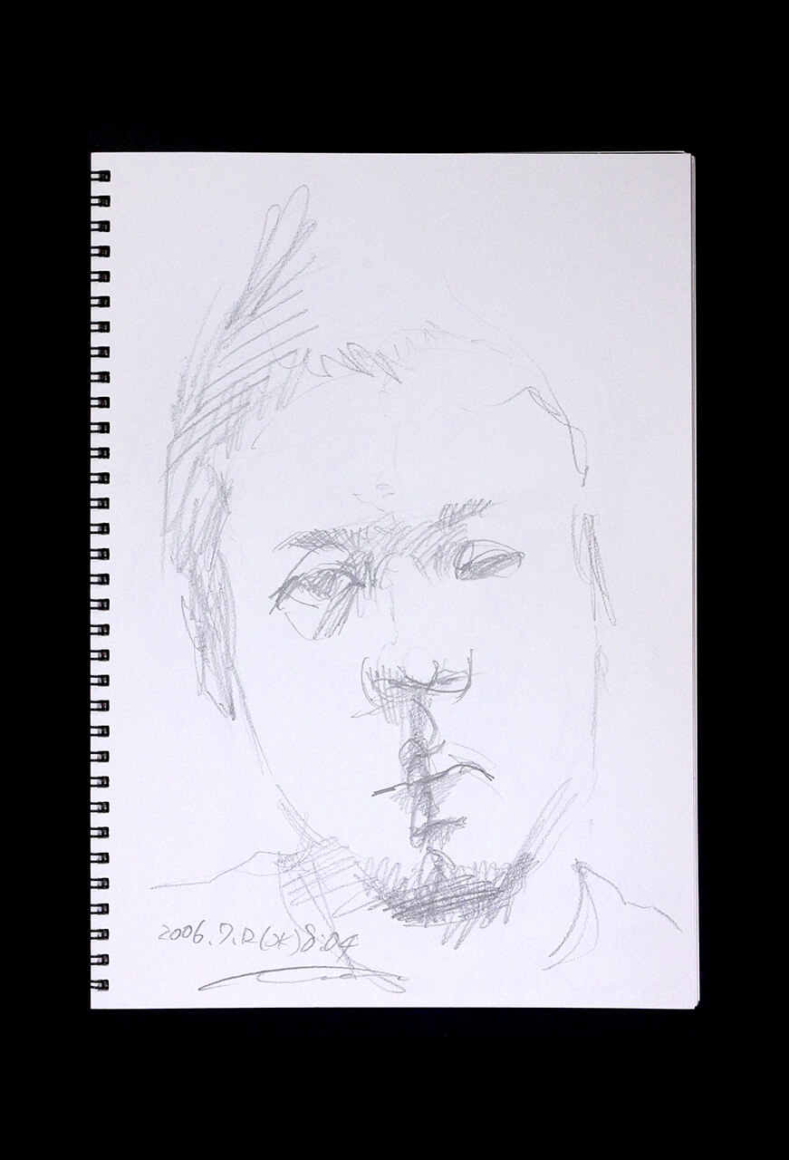 Contemporary artist SHINTAKU Tomoni's 2006/7/12 Self-portrait or pencil drawing