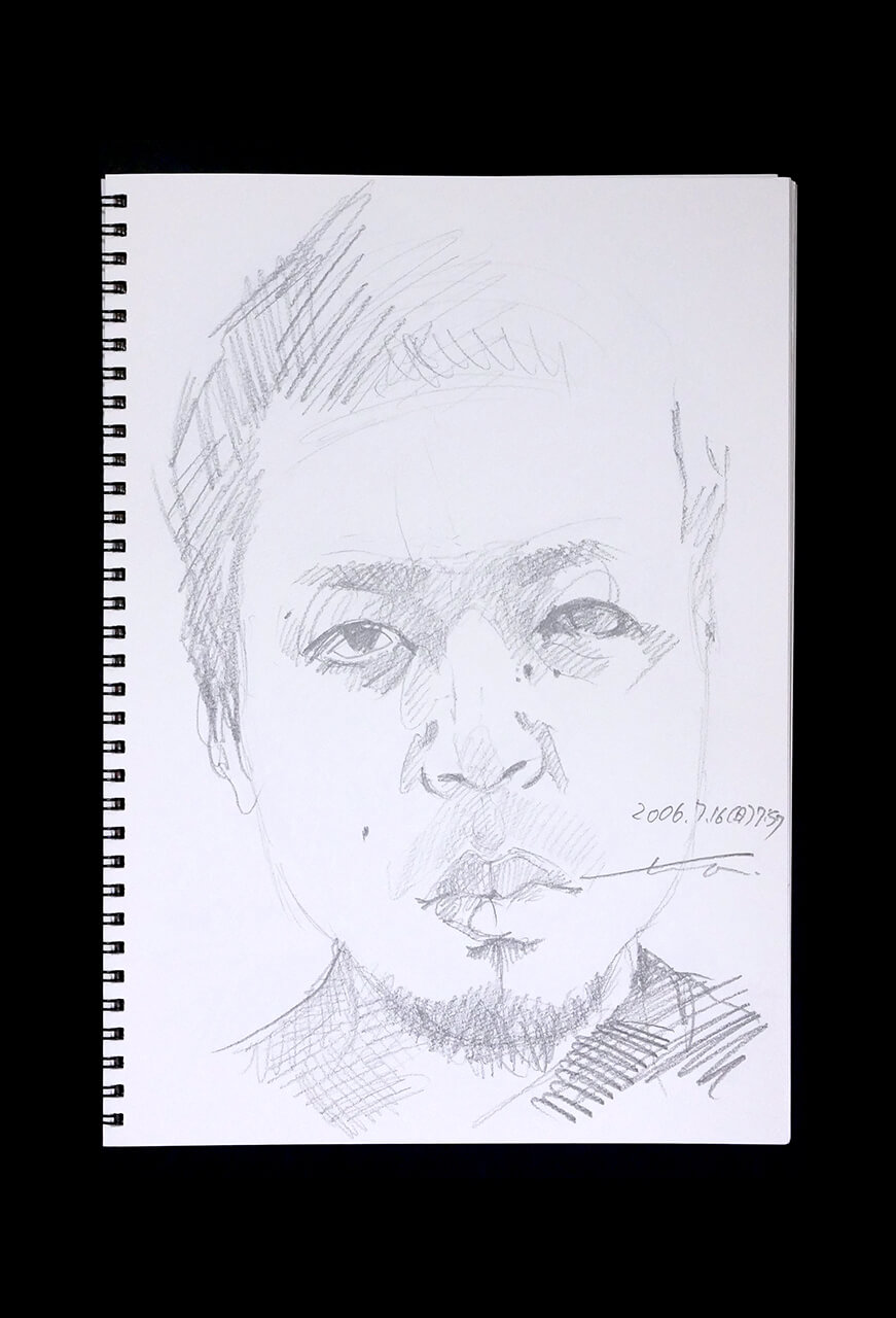 Contemporary artist SHINTAKU Tomoni's 2006/7/16 Self-portrait or pencil drawing