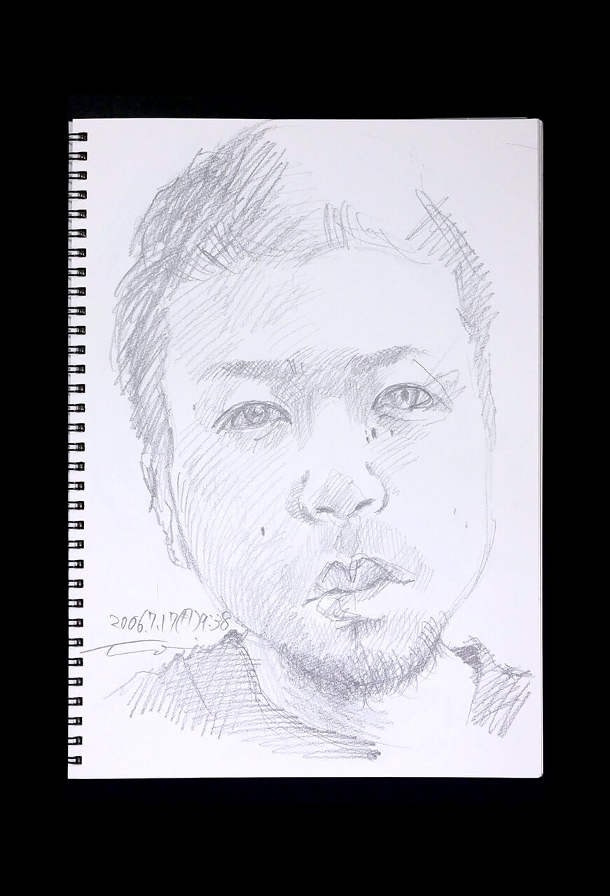 Contemporary artist SHINTAKU Tomoni's 2006/7/17 Self-portrait or pencil drawing
