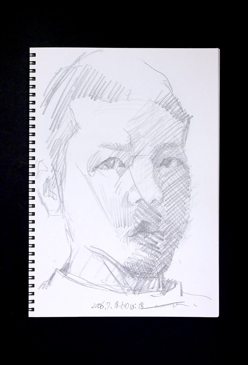 Contemporary artist SHINTAKU Tomoni's 2006/7/18 Self-portrait or pencil drawing