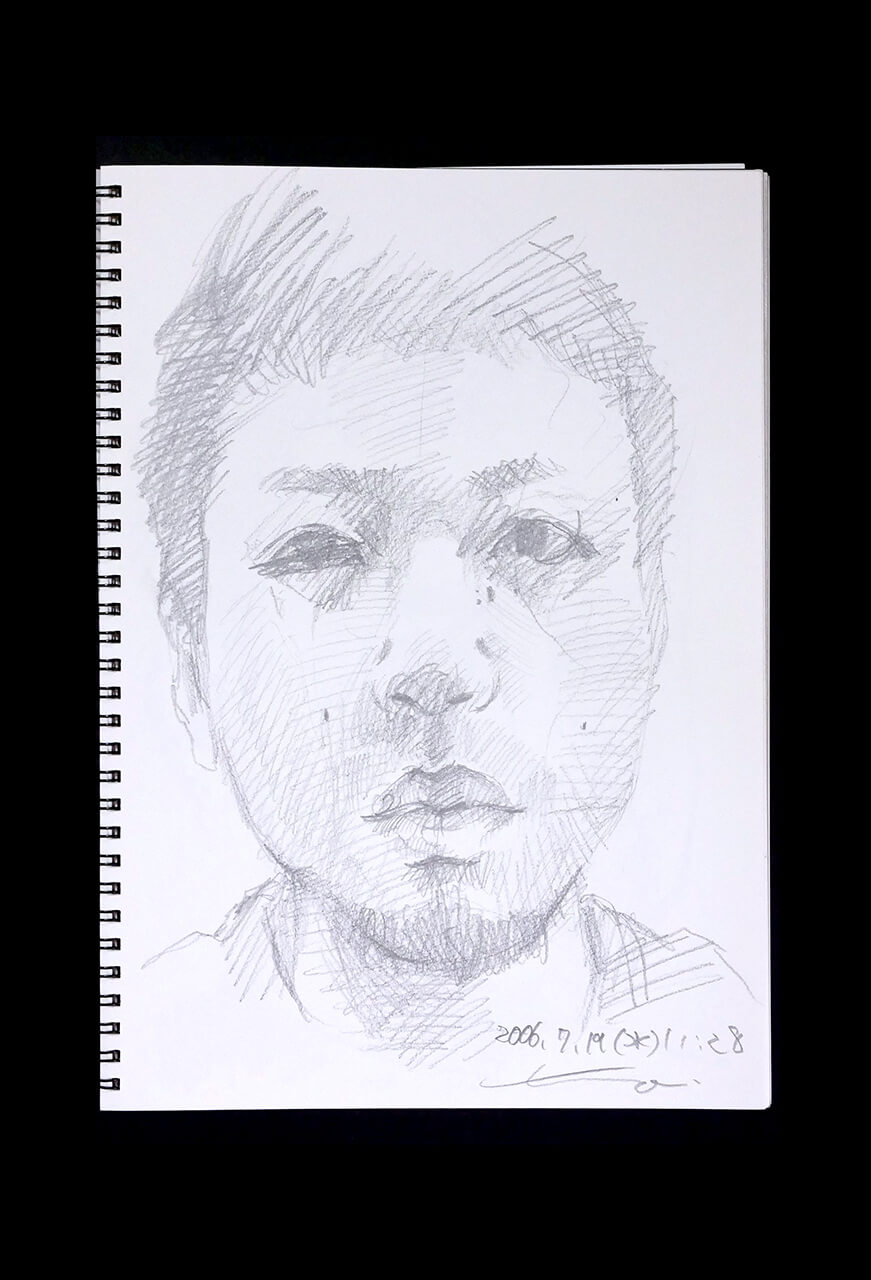 Contemporary artist SHINTAKU Tomoni's 2006/7/19 Self-portrait or pencil drawing