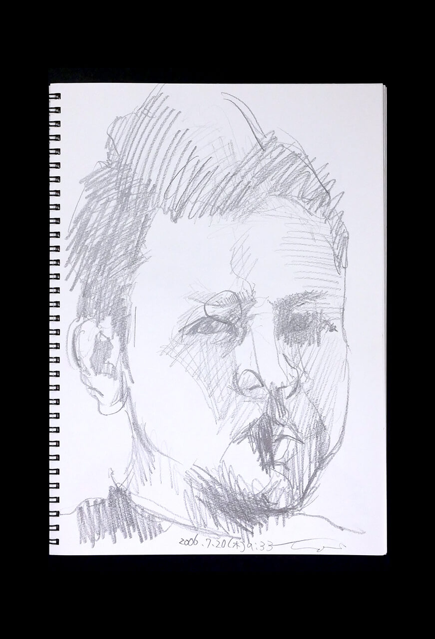 Contemporary artist SHINTAKU Tomoni's 2006/7/20 Self-portrait or pencil drawing