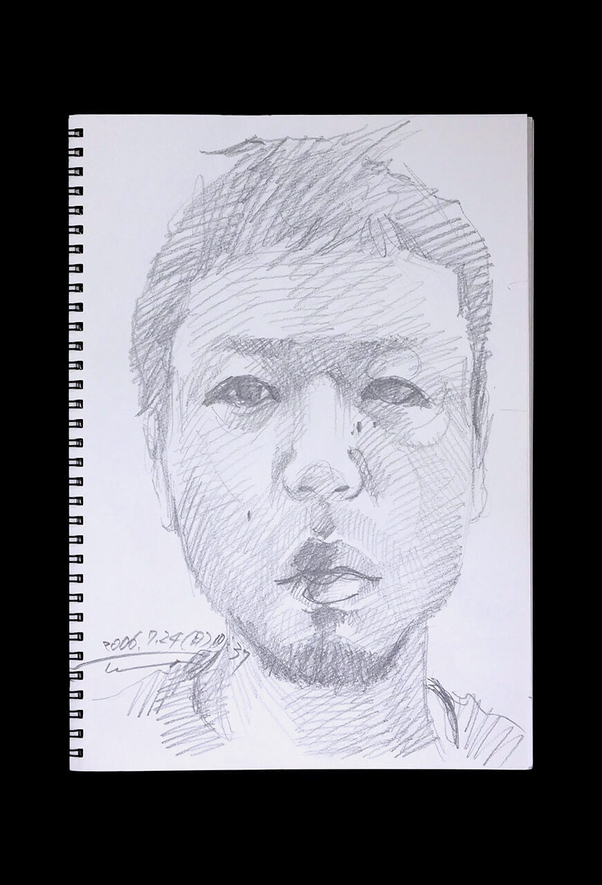 Contemporary artist SHINTAKU Tomoni's 2006/7/24 Self-portrait or pencil drawing