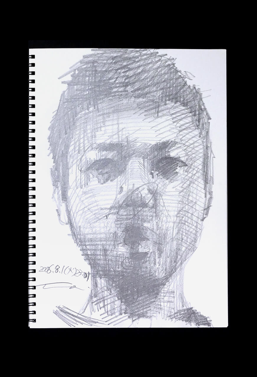 Contemporary artist SHINTAKU Tomoni's 2006/8/1 Self-portrait or pencil drawing