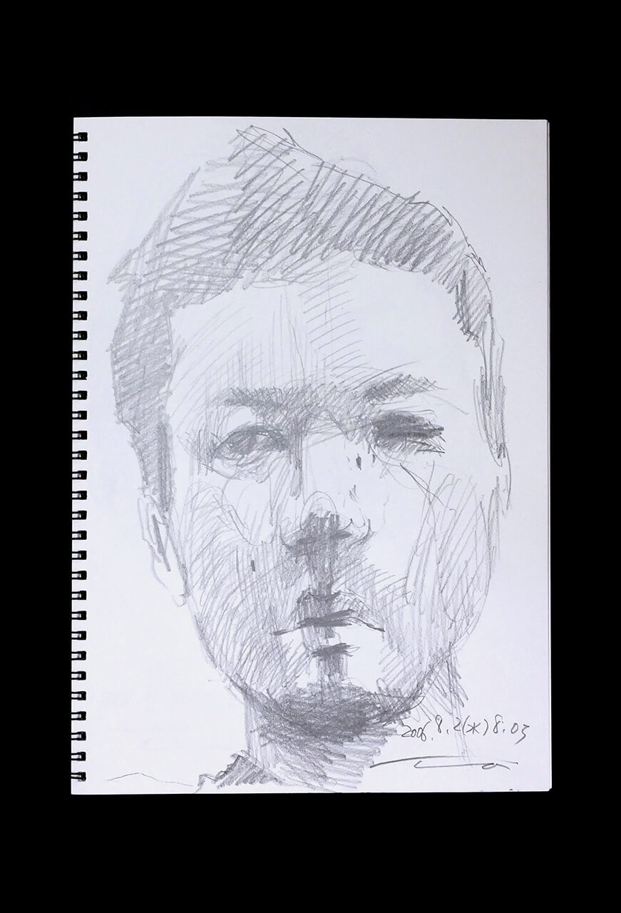 Contemporary artist SHINTAKU Tomoni's 2006/8/2 Self-portrait or pencil drawing