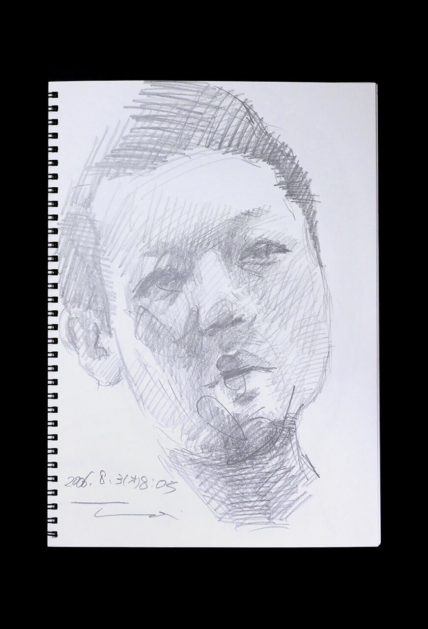 Contemporary artist SHINTAKU Tomoni's 2006/8/3 Self-portrait or pencil drawing