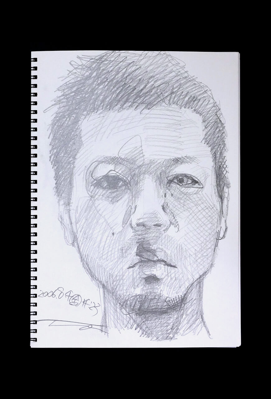 Contemporary artist SHINTAKU Tomoni's 2006/8/4 Self-portrait or pencil drawing