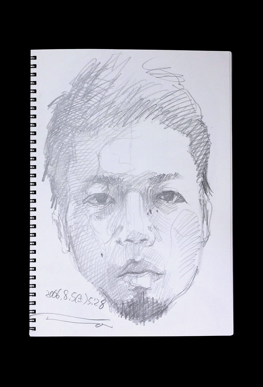 Contemporary artist SHINTAKU Tomoni's 2006/8/5 Self-portrait or pencil drawing