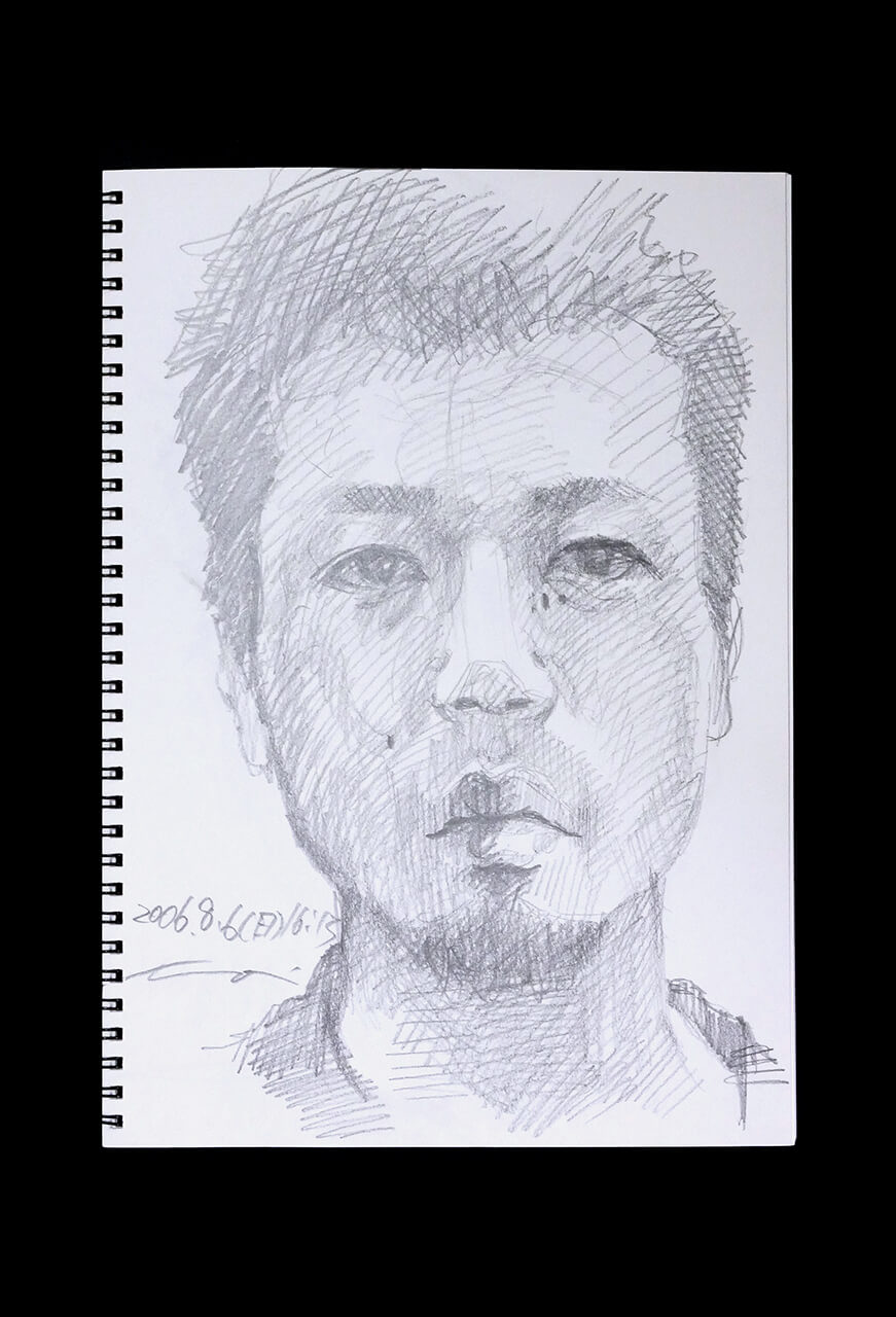 Contemporary artist SHINTAKU Tomoni's 2006/8/6 Self-portrait or pencil drawing
