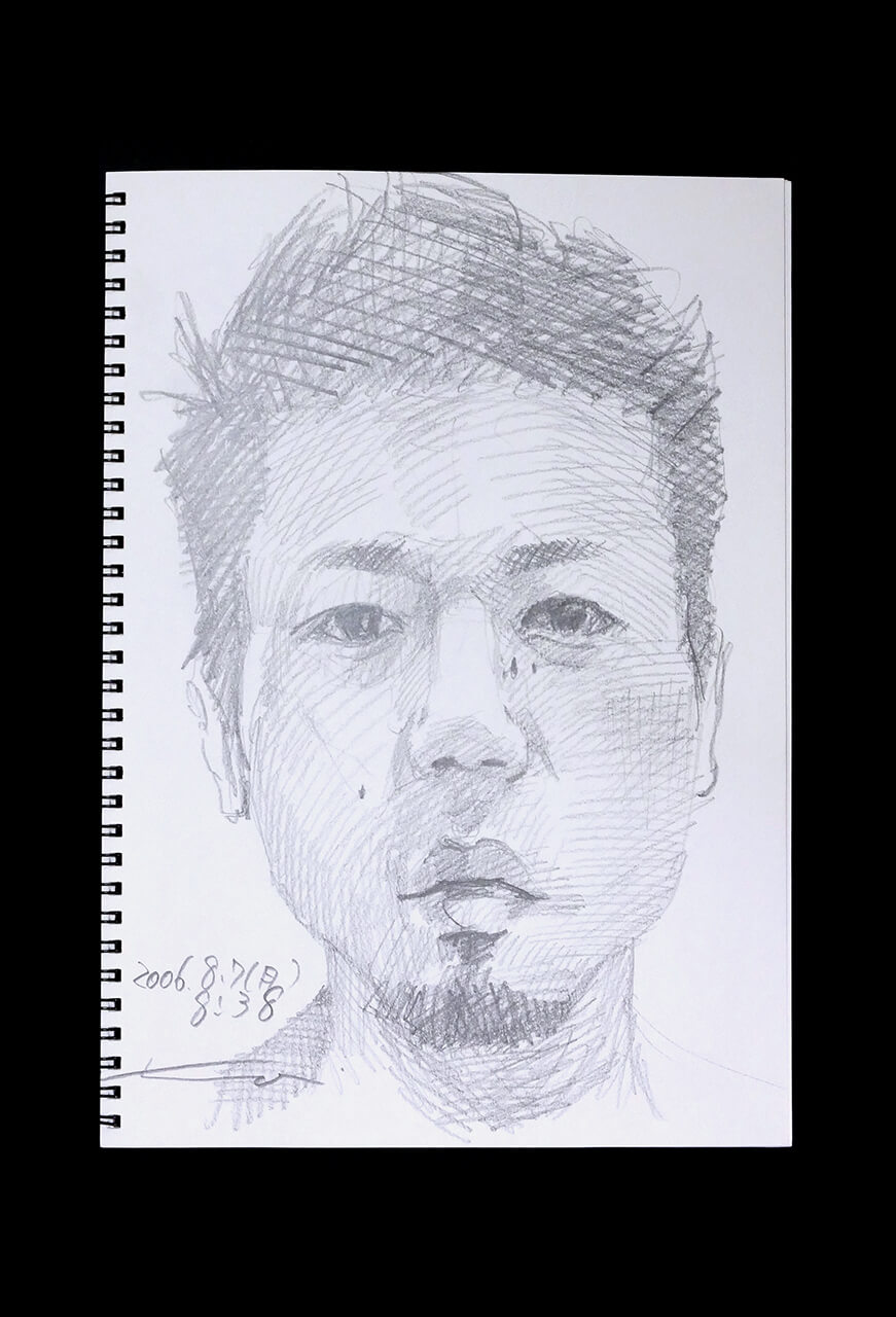 Contemporary artist SHINTAKU Tomoni's 2006/8/7 Self-portrait or pencil drawing
