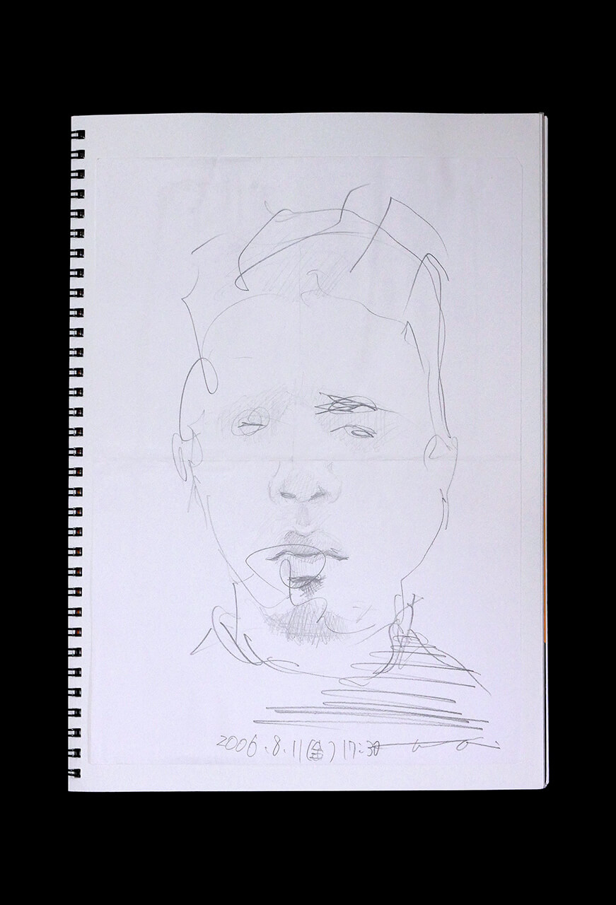 Contemporary artist SHINTAKU Tomoni's 2006/8/11 Self-portrait or pencil drawing