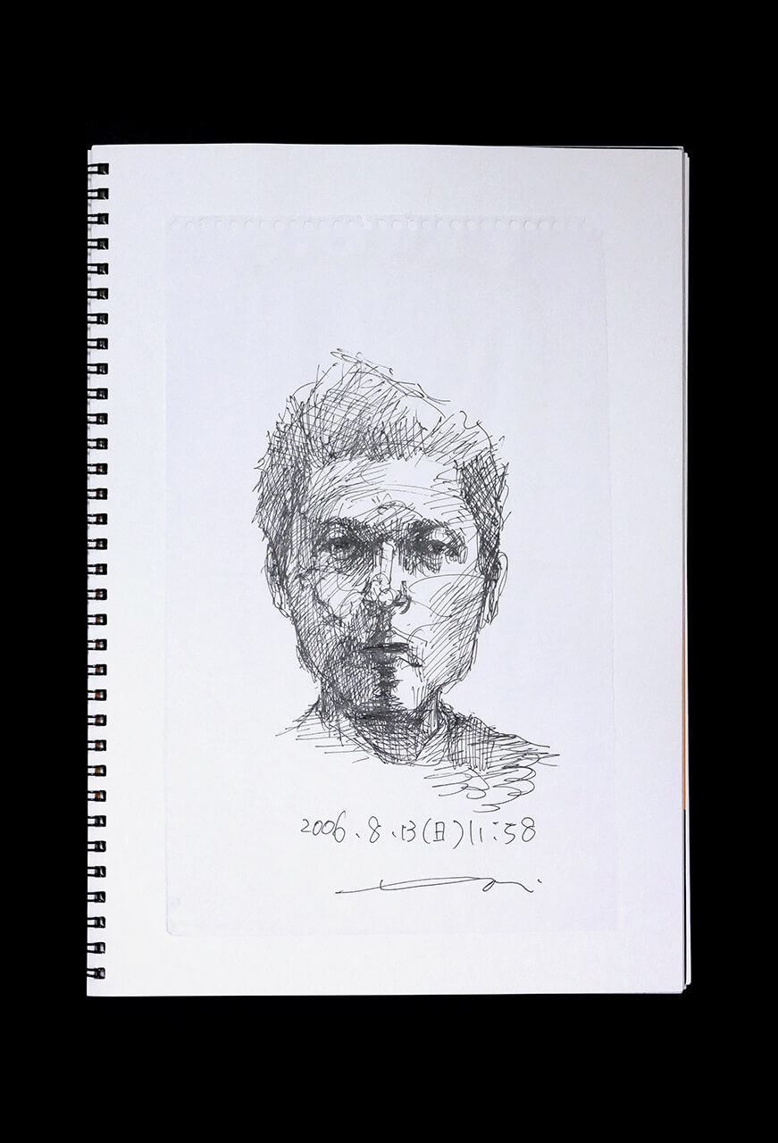 Contemporary artist SHINTAKU Tomoni's 2006/8/13 Self-portrait or pencil drawing