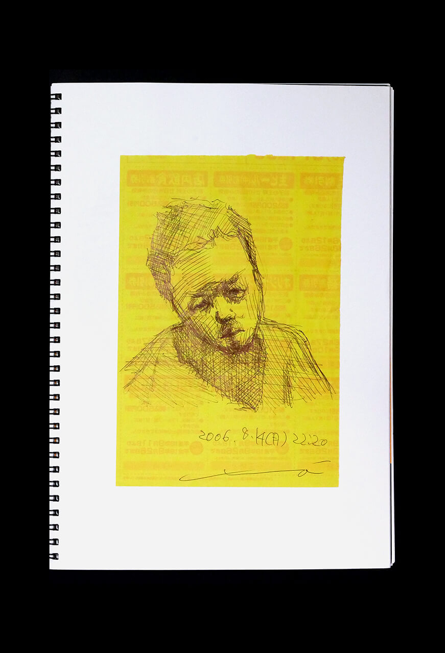 Contemporary artist SHINTAKU Tomoni's 2006/8/14 Self-portrait or pencil drawing