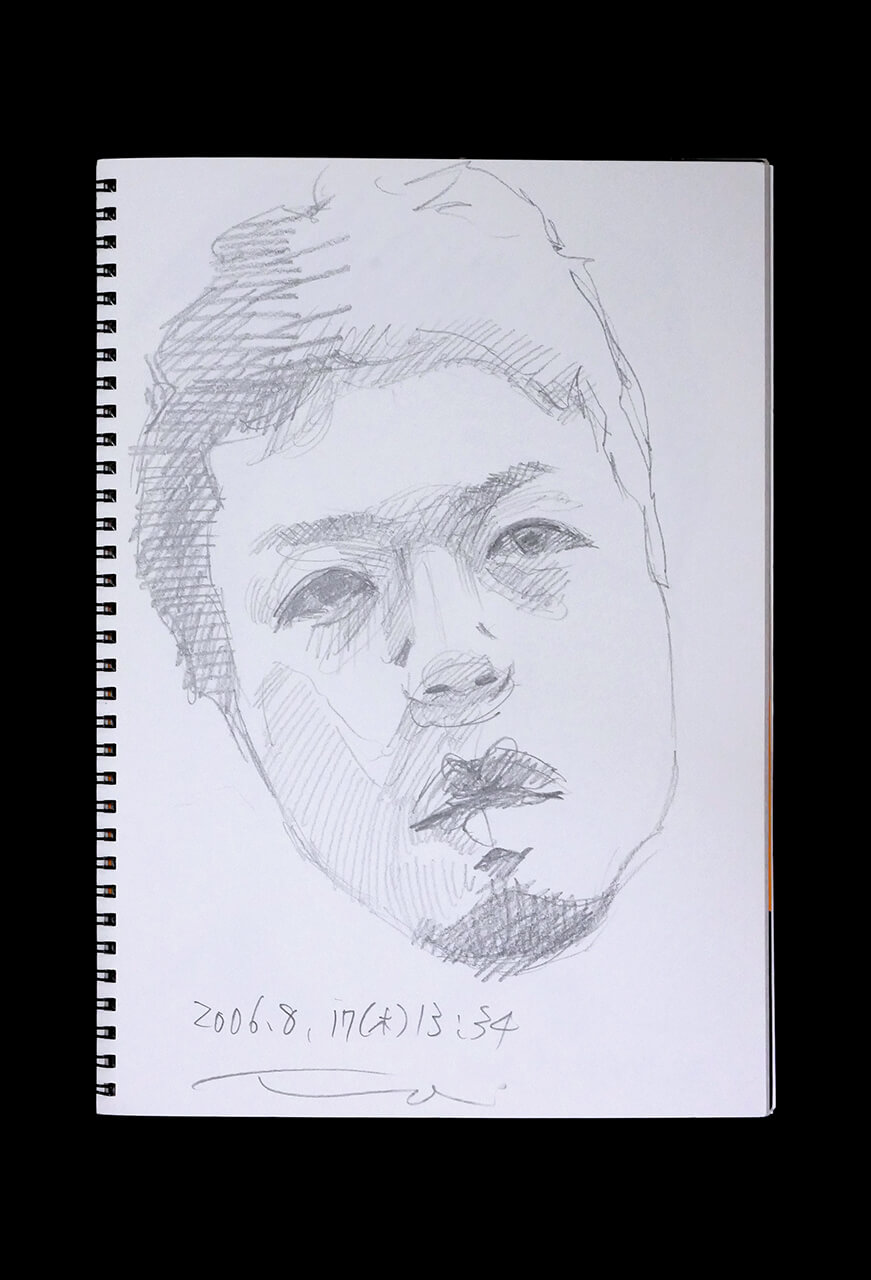 Contemporary artist SHINTAKU Tomoni's 2006/8/17 Self-portrait or pencil drawing