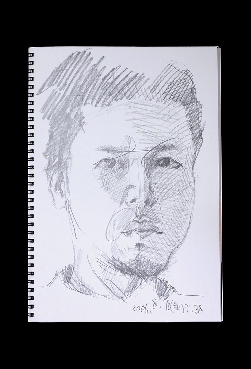 Contemporary artist SHINTAKU Tomoni's 2006/8/18 Self-portrait or pencil drawing