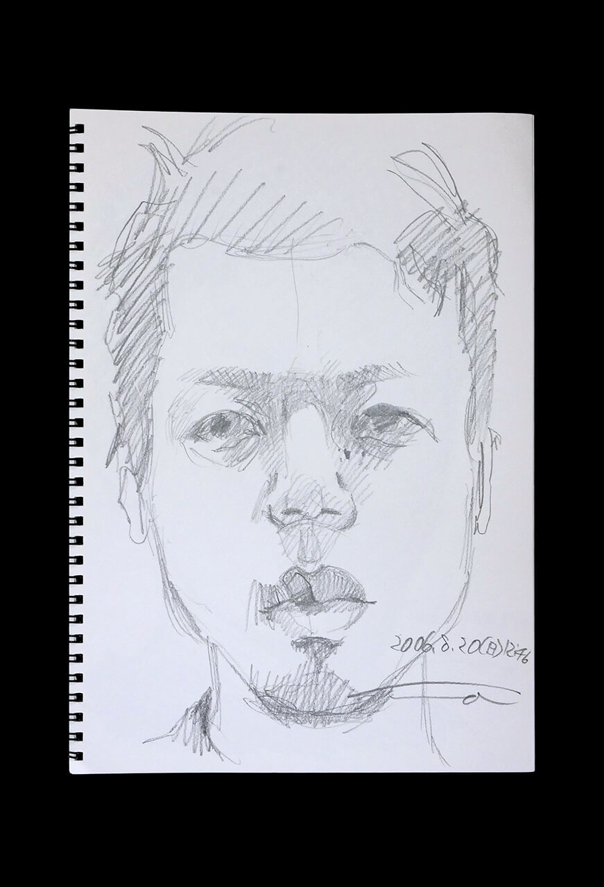 Contemporary artist SHINTAKU Tomoni's 2006/8/20 Self-portrait or pencil drawing