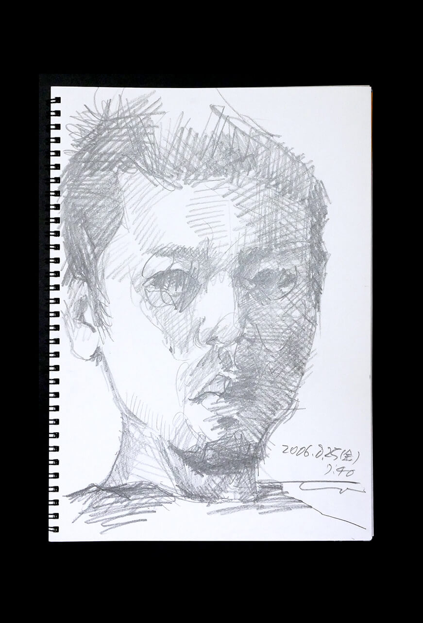 Contemporary artist SHINTAKU Tomoni's 2006/8/25 Self-portrait or pencil drawing