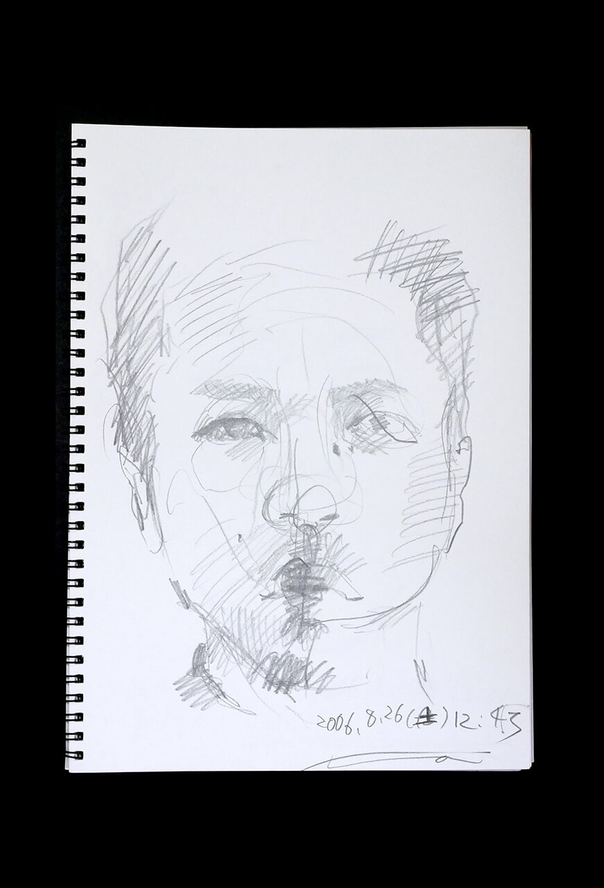 Contemporary artist SHINTAKU Tomoni's 2006/8/26 Self-portrait or pencil drawing