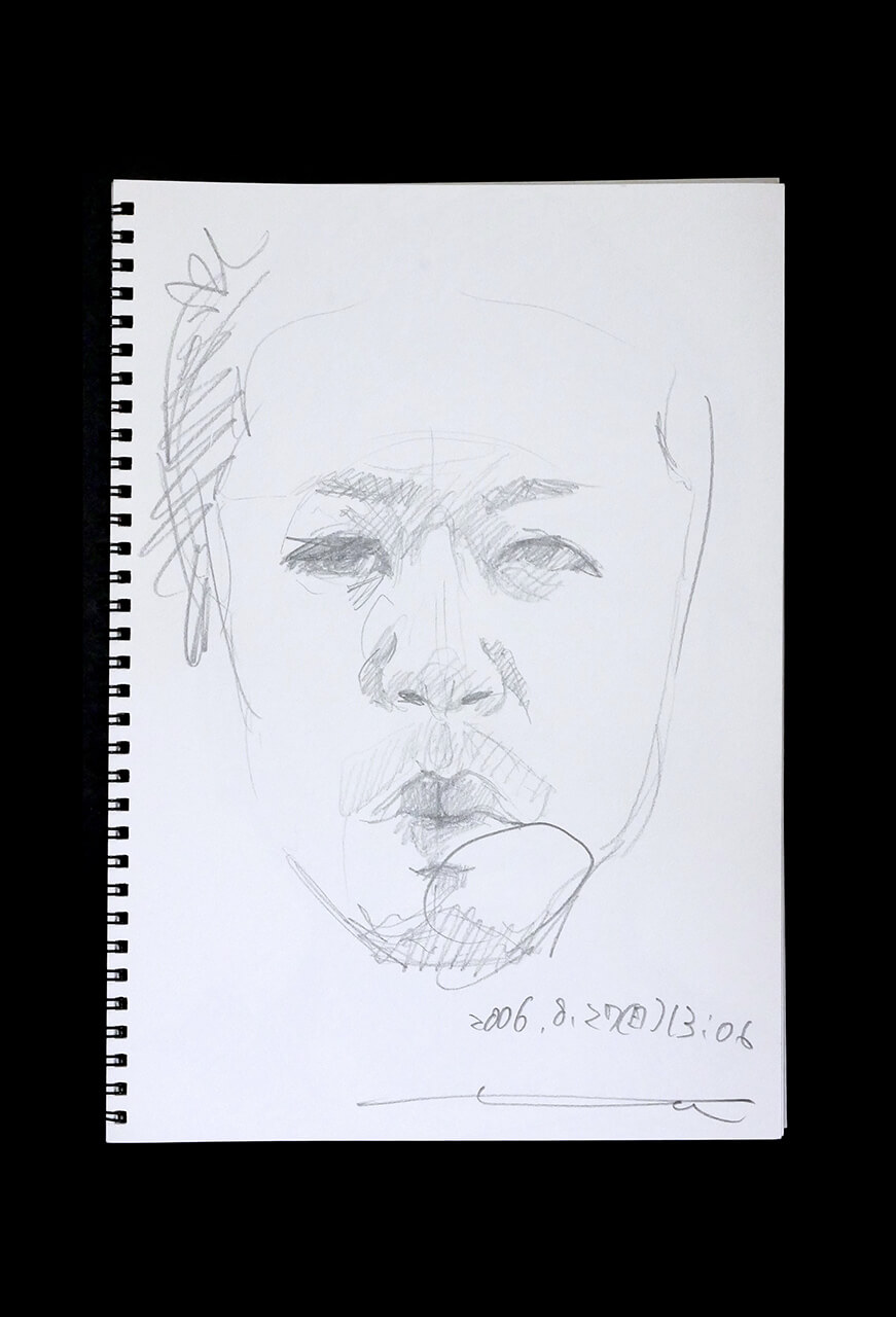 Contemporary artist SHINTAKU Tomoni's 2006/8/27 Self-portrait or pencil drawing