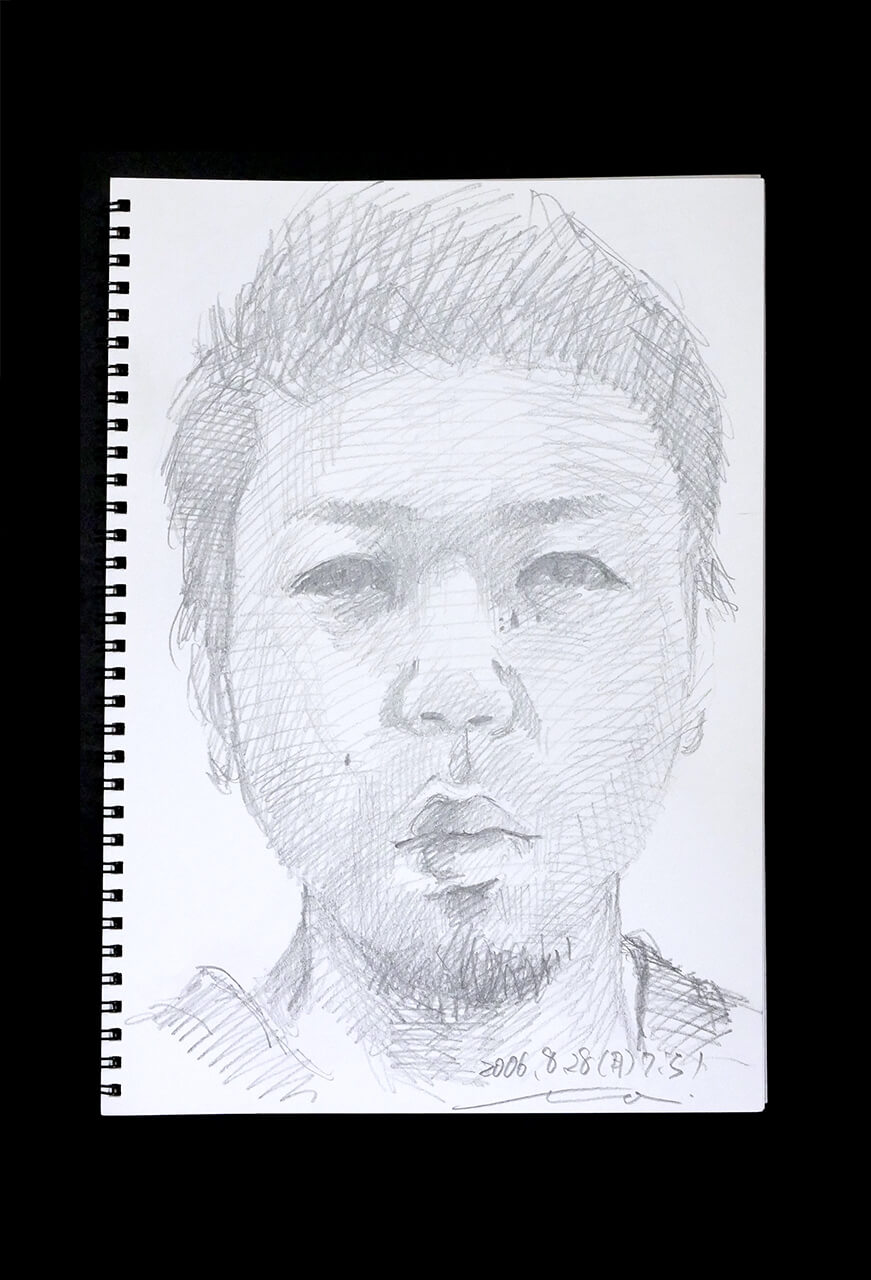 Contemporary artist SHINTAKU Tomoni's 2006/8/28 Self-portrait or pencil drawing