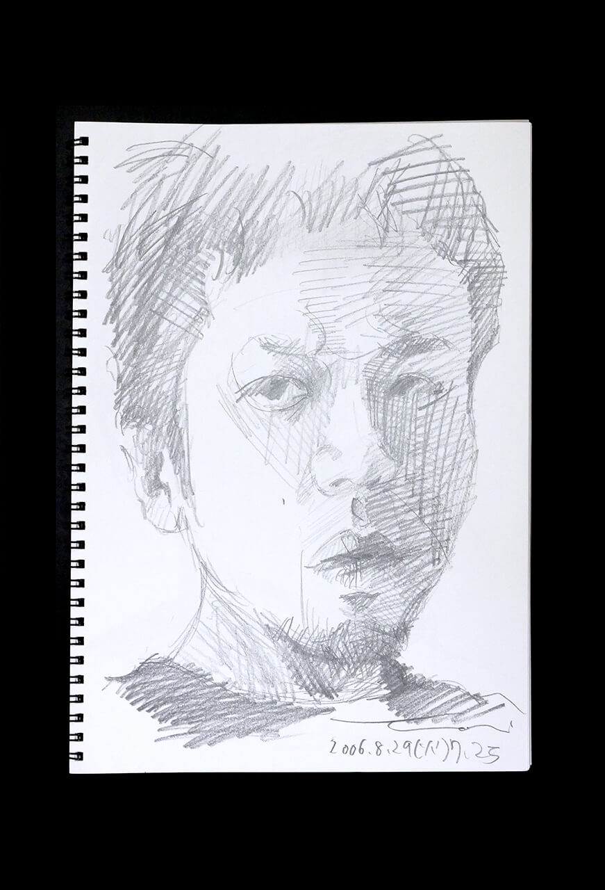 Contemporary artist SHINTAKU Tomoni's 2006/8/29 Self-portrait or pencil drawing
