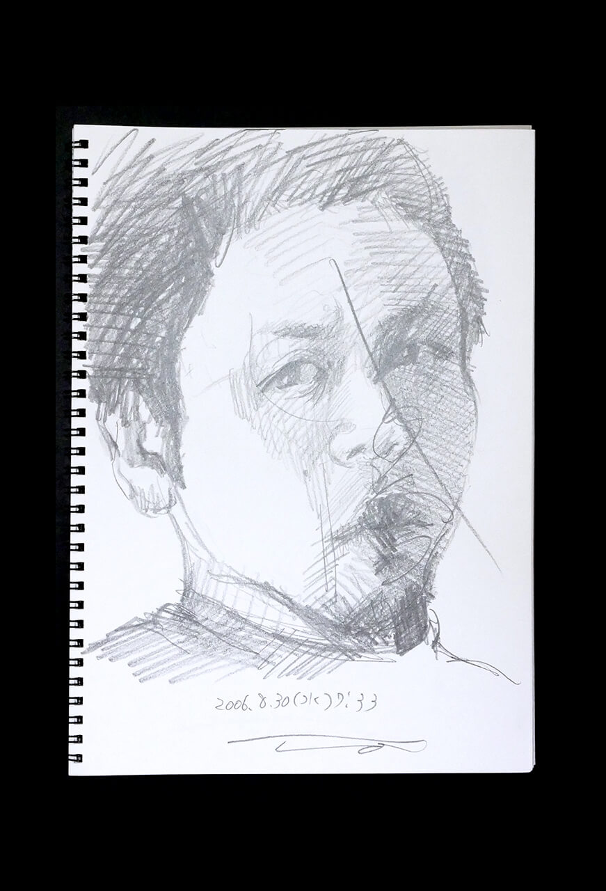Contemporary artist SHINTAKU Tomoni's 2006/8/30 Self-portrait or pencil drawing